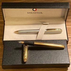 22k gold plated fountain pen and mechanical pencil